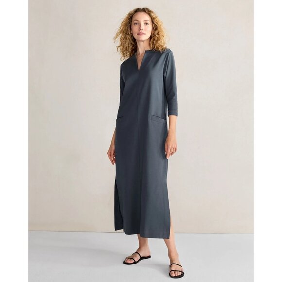 NEW Haven Well Within Organic Cotton spandex lounge polished split midi dress S - Picture 1 of 9